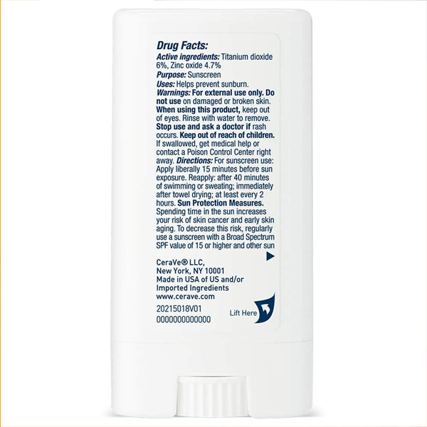 3 Pack - CeraVe Mineral Sunscreen Stick SPF 50 Broad Spectrum 0.47oz