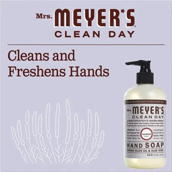 6 Pack - MRS. MEYER'S CLEAN DAY Hand Soap Lavender Scent 12.5oz Mrs. Meyer's
