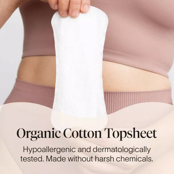 3 Pack - Cora Organic Cotton Ultra Thin Panty Liners Regular Absorbency 40 Count Each
