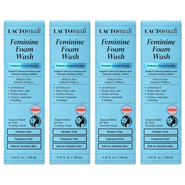 4 Pack - Lactomedi Feminine Foam Wash for Feminine Hygiene 5.07oz