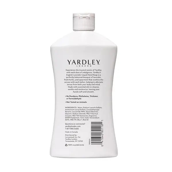 4 Pack - Yardley London English Lavender Liquid Hand Soap Refill 16oz Yardley