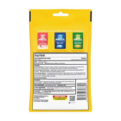 6 Pack - HALLS Relief Honey Lemon Cough Drops 30 Count Halls