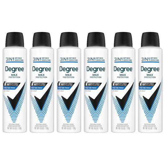 6 Pack - Degree Men's Max Protection 3 in 1 Extra Fresh Dry Spray Antiperspirant 4.8oz