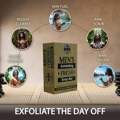 6 Pack - OKAY Pure Naturals Men's Exfoliating Fresh Soap Bar 9oz Okay Pure Naturals