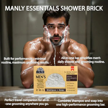 6 Pack - OKAY Pure Naturals Men's Hair & Body Shampoo + Soap Bar 9oz Okay Pure Naturals