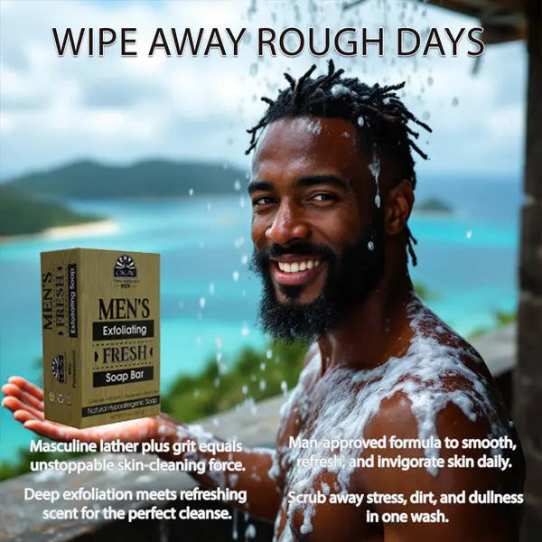 6 Pack - OKAY Pure Naturals Men's Exfoliating Fresh Soap Bar 9oz Okay Pure Naturals