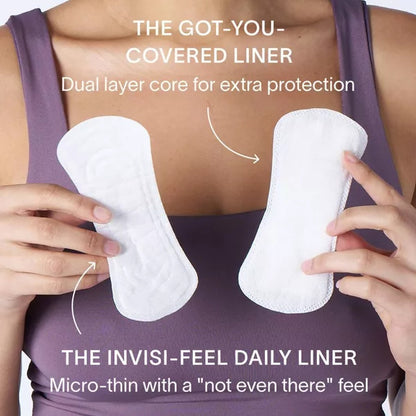 3 Pack - Cora Organic Cotton Ultra Thin Panty Liners Regular Absorbency 40 Count Each