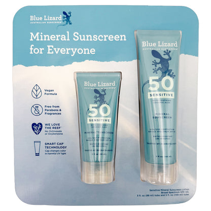 Blue Lizard Mineral Australian Sensitive Sunscreen SPF 50 5 + 3oz 2 Pack