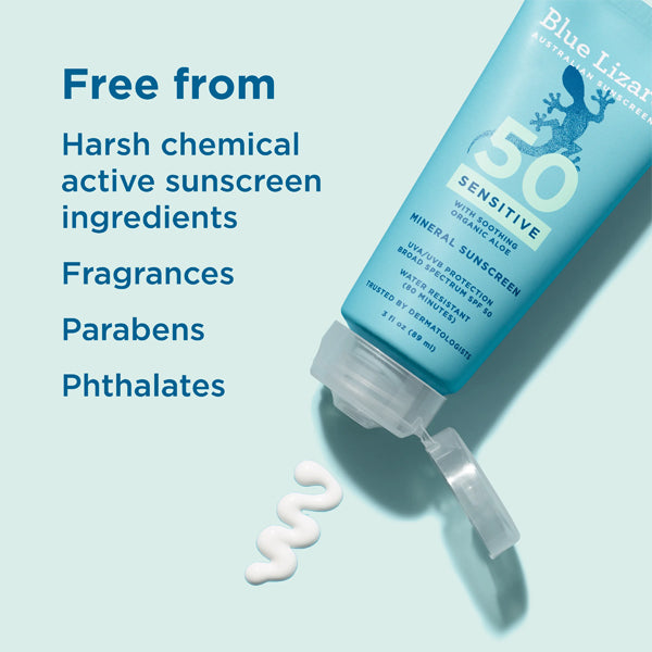 Blue Lizard Mineral Australian Sensitive Sunscreen SPF 50 5 + 3oz 2 Pack