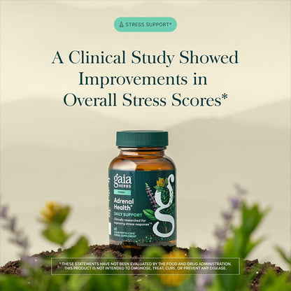 Gaia Herbs Adrenal Health Nightly Restore 60 Vegan Capsules
