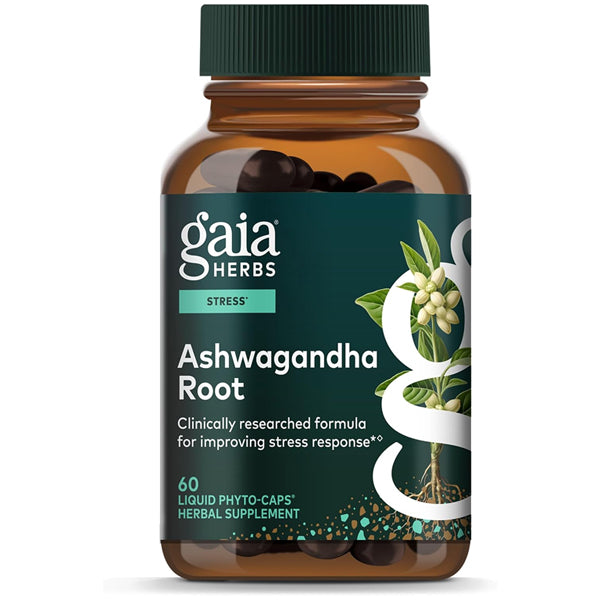 Gaia Herbs Ashwagandha Root 350 mg Sleep Support 60 Vegan Capsules