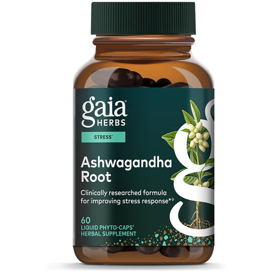 Gaia Herbs Ashwagandha Root 350 mg Sleep Support 60 Vegan Capsules