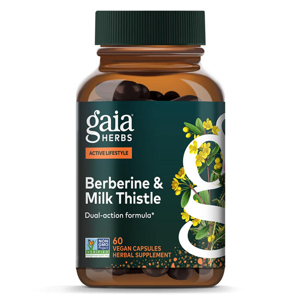 Gaia Herbs Berberine & Milk Thistle Liver Support 60 Vegan Capsules