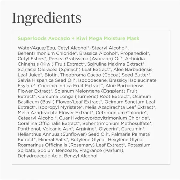 Briogeo Superfoods Avocado + Kiwi Mega Moisture Mask for Dry Hair 8oz Briogeo