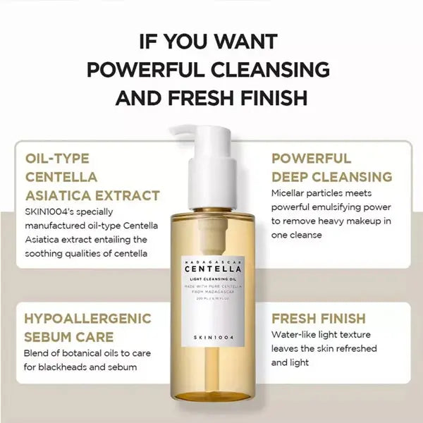 SKIN1004 Madagascar Centella Light Cleansing Oil Set Korean 6.76oz & 10.14oz SKIN1004