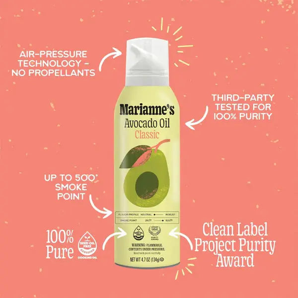6 Pack - 100% Pure Avocado Oil Cooking Spray 4.7oz Marianne's