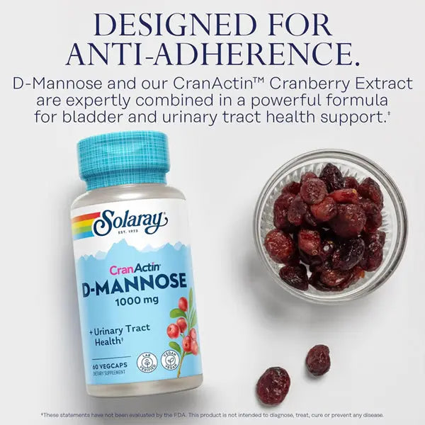 Solaray D-Mannose with CranActin Cranberry Supplement 60 VegCaps Solaray