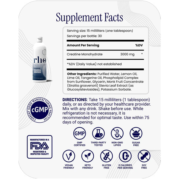 Rho Nutrition Liposomal Creatine Monohydrate - Athletic & Cognitive Performance