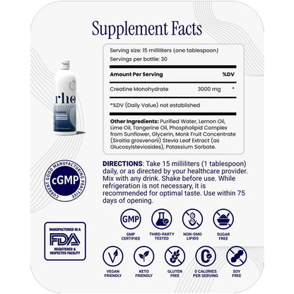 Rho Nutrition Liposomal Creatine Monohydrate - Athletic & Cognitive Performance