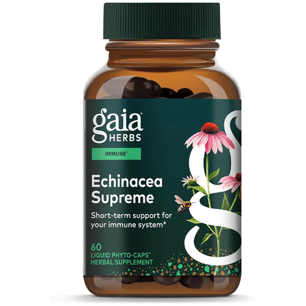 Gaia Herbs Echinacea Supreme Immune Support 60 Vegan Capsules