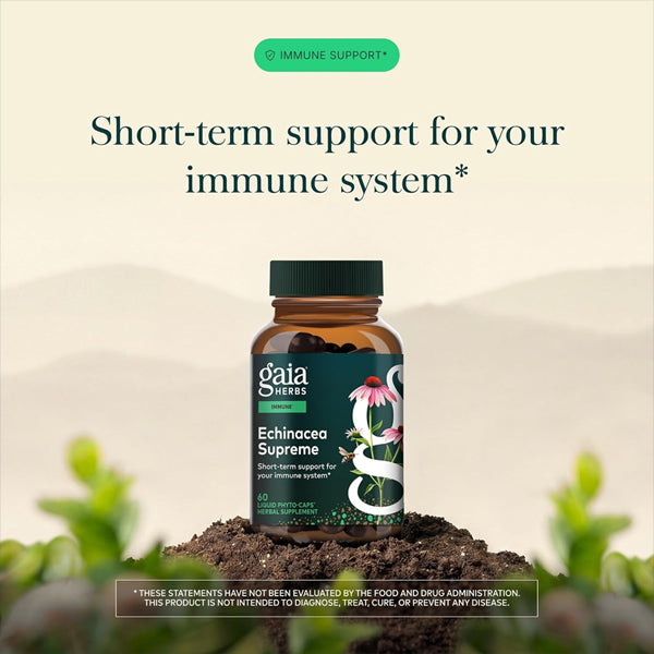 Gaia Herbs Echinacea Supreme Immune Support 60 Vegan Capsules