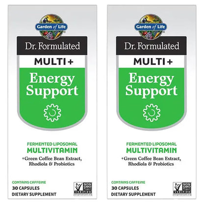 2 Pack - Garden of Life Dr. Formulated Multi+ Energy Support 30 Capsules Garden of Life