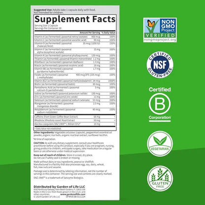 2 Pack - Garden of Life Dr. Formulated Multi+ Energy Support 30 Capsules Garden of Life