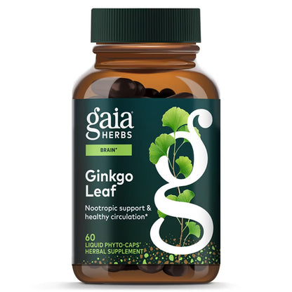Gaia Herbs Ginkgo Leaf Brain Function Supplement 60 Vegan Capsules