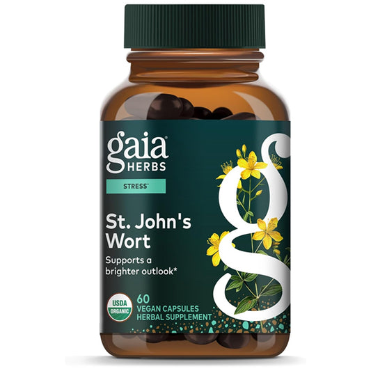 Gaia Herbs St. John's Wort Stress Support 60 Vegan Capsules