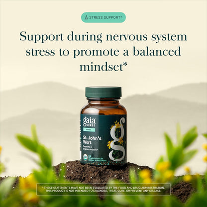 Gaia Herbs St. John's Wort Stress Support 60 Vegan Capsules