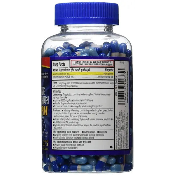 Kirkland Signature Extra Strength Rapid Release Acetaminophen Pm 500Mg 375 Count Kirkland