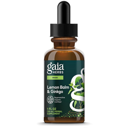 Gaia Herbs Lemon Balm & Ginkgo 1oz Regenerative Organic Certified