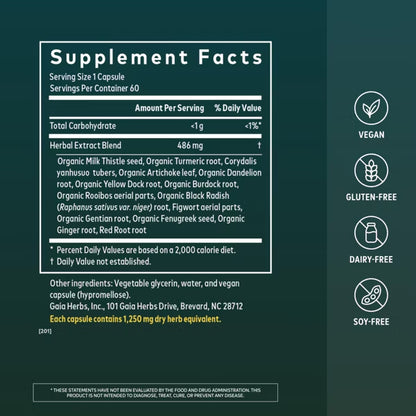 Gaia Herbs Liver Cleanse Liver Health Support 60 Vegan Capsules