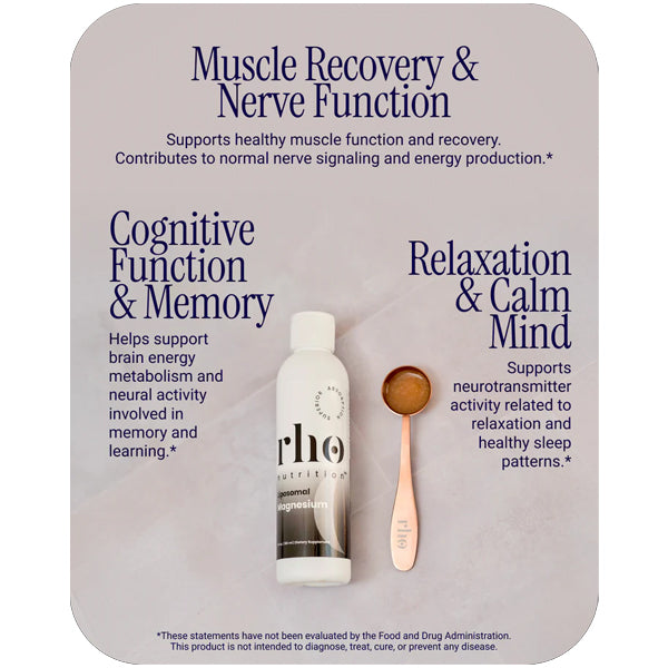 Rho Nutrition Liposomal Magnesium Supports Muscle Recovery 6oz