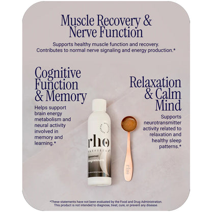 Rho Nutrition Liposomal Magnesium Supports Muscle Recovery 6oz