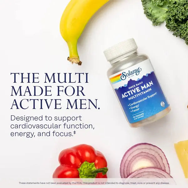 Solaray Once Daily Active Man Multivitamin Supplement 90 VegCaps Solaray