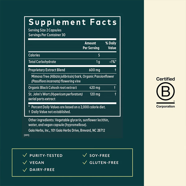 Gaia Herbs Menopause Support Nighttime 60 Vegan Capsules