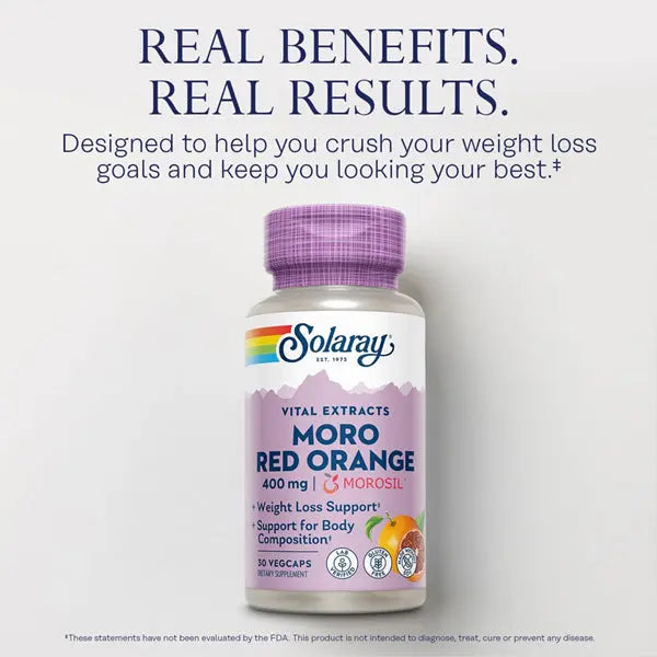 Solaray Morosil Moro Red Orange 400mg Weight Loss Support 30 VegCaps Solaray