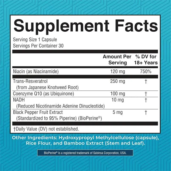 Mary Ruth's NADH Capsules NAD+ Precursor for Cellular Energy 30 Count Mary Ruth's