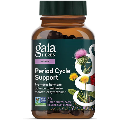 Gaia Herbs Period Cycle Support for Hormone Balance 60 Vegan Capsules