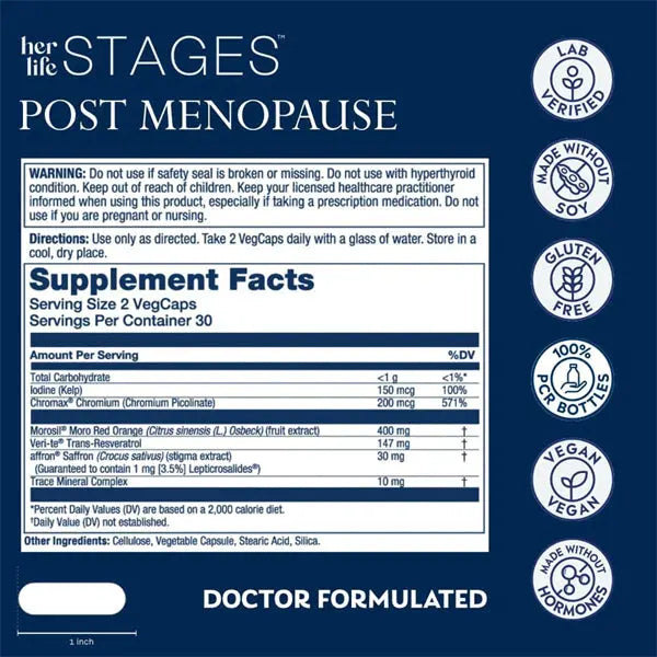 Solaray Postmenopause her Life Stages Supplement 60 VegCaps Solaray
