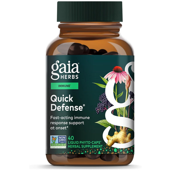 Gaia Herbs Quick Defense Immune Support Supplement 40 Vegan Capsules