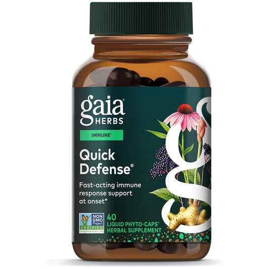 Gaia Herbs Quick Defense Immune Support Supplement 40 Vegan Capsules