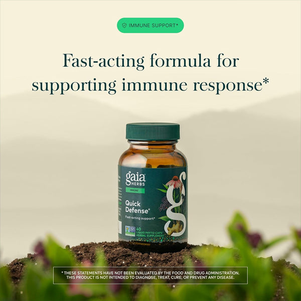 Gaia Herbs Quick Defense Immune Support Supplement 40 Vegan Capsules