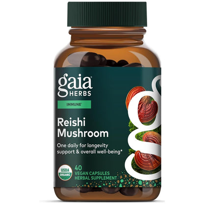 Gaia Herbs Reishi Mushroom Immune Support 40 Vegan Capsules