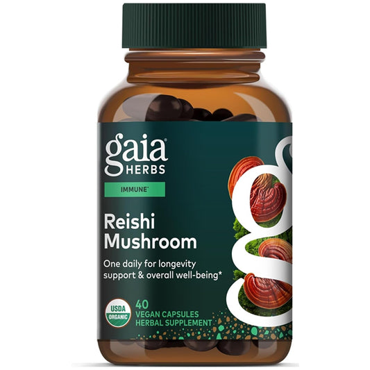 Gaia Herbs Reishi Mushroom Immune Support 40 Vegan Capsules