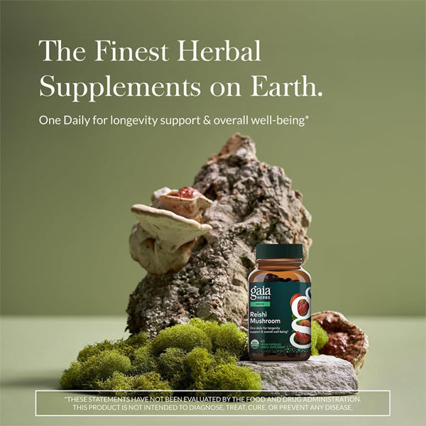 Gaia Herbs Reishi Mushroom Immune Support 40 Vegan Capsules