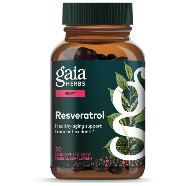Gaia Herbs Resveratrol for Antioxidant Support 50 Vegan Capsules
