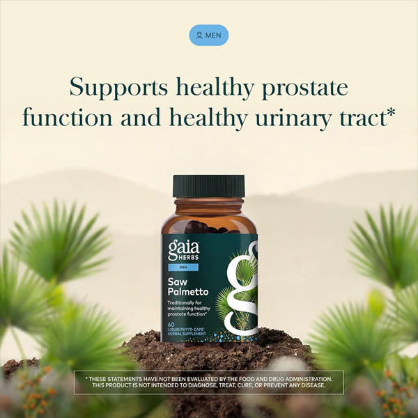 Gaia Herbs Saw Palmetto for Prostate Health 60 Vegan Capsules