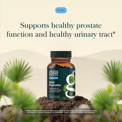 Gaia Herbs Saw Palmetto for Prostate Health 60 Vegan Capsules